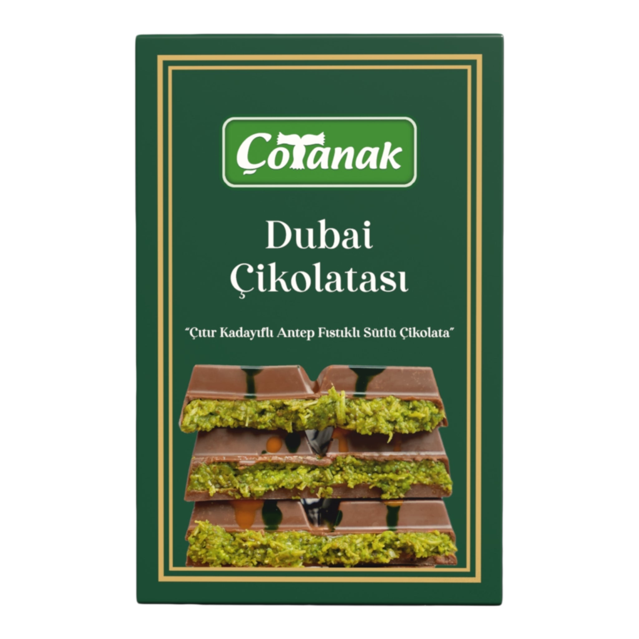 otanak Dubai Chocolate Bar Chocolate with Pistachio Cream & Roasted Kataifi 180g (6.35 oz) - Image 2